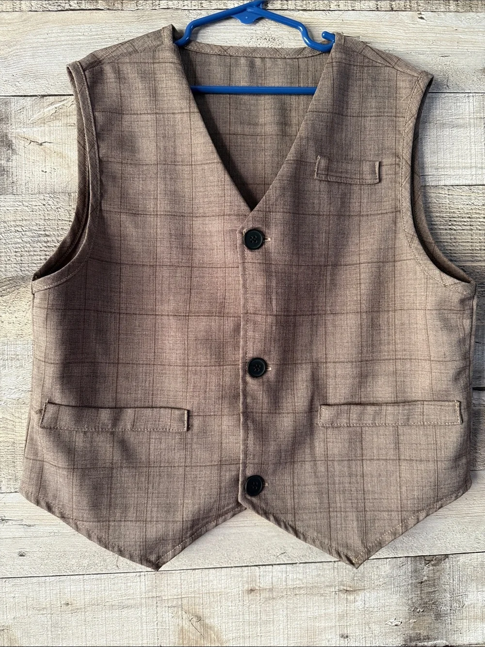Men's Brown Plaid Vest - Classic Waistcoat
